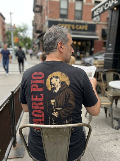 Padre Pio Catholic shirts and devotional apparel