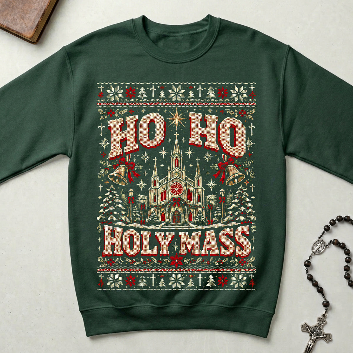Ho Ho Holy Mass Ugly Christmas Crewneck