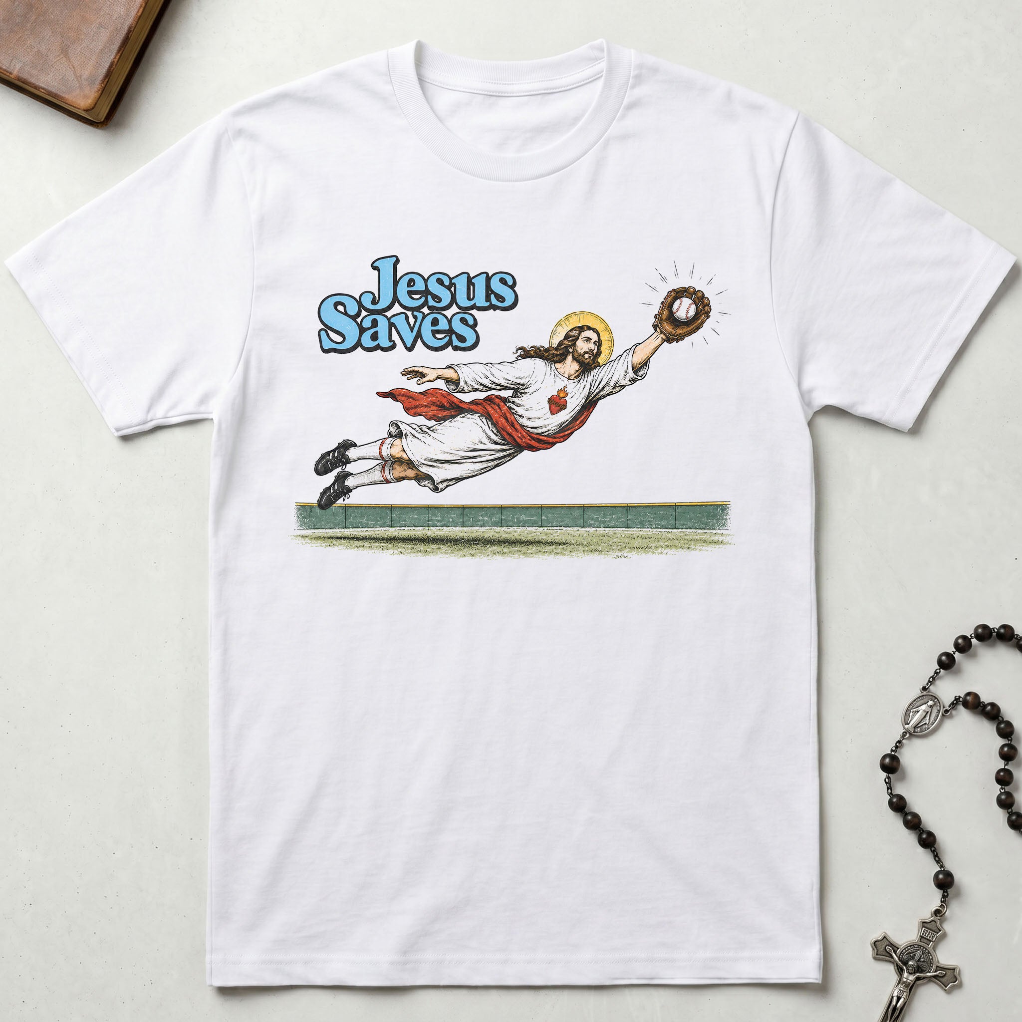 Jesus Saves Baseball T-Shirt