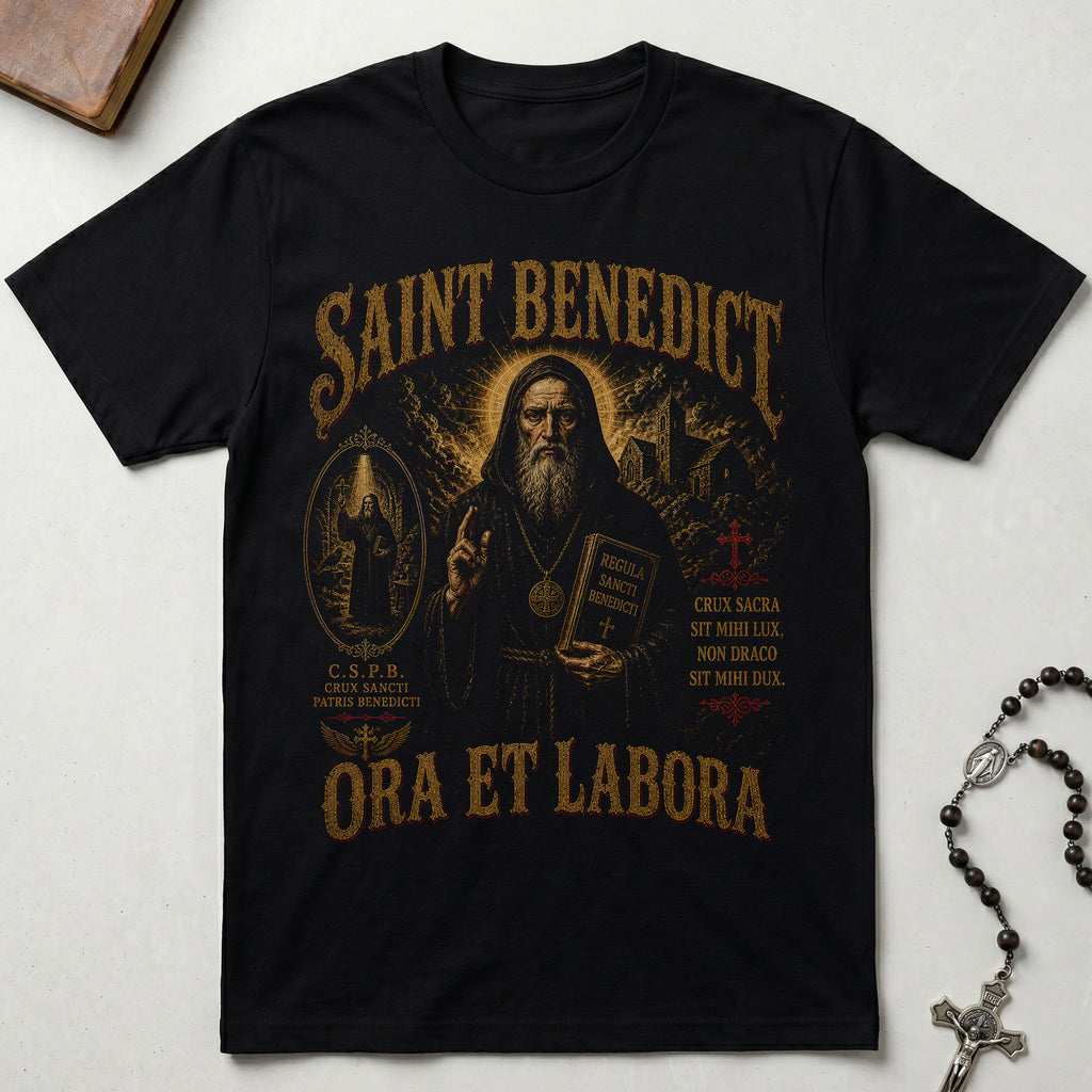 Saint Benedict Ora Et Labora T-Shirt