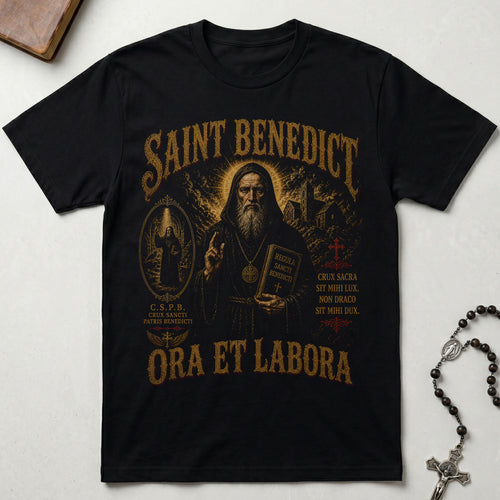 Saint Benedict Ora Et Labora T-Shirt