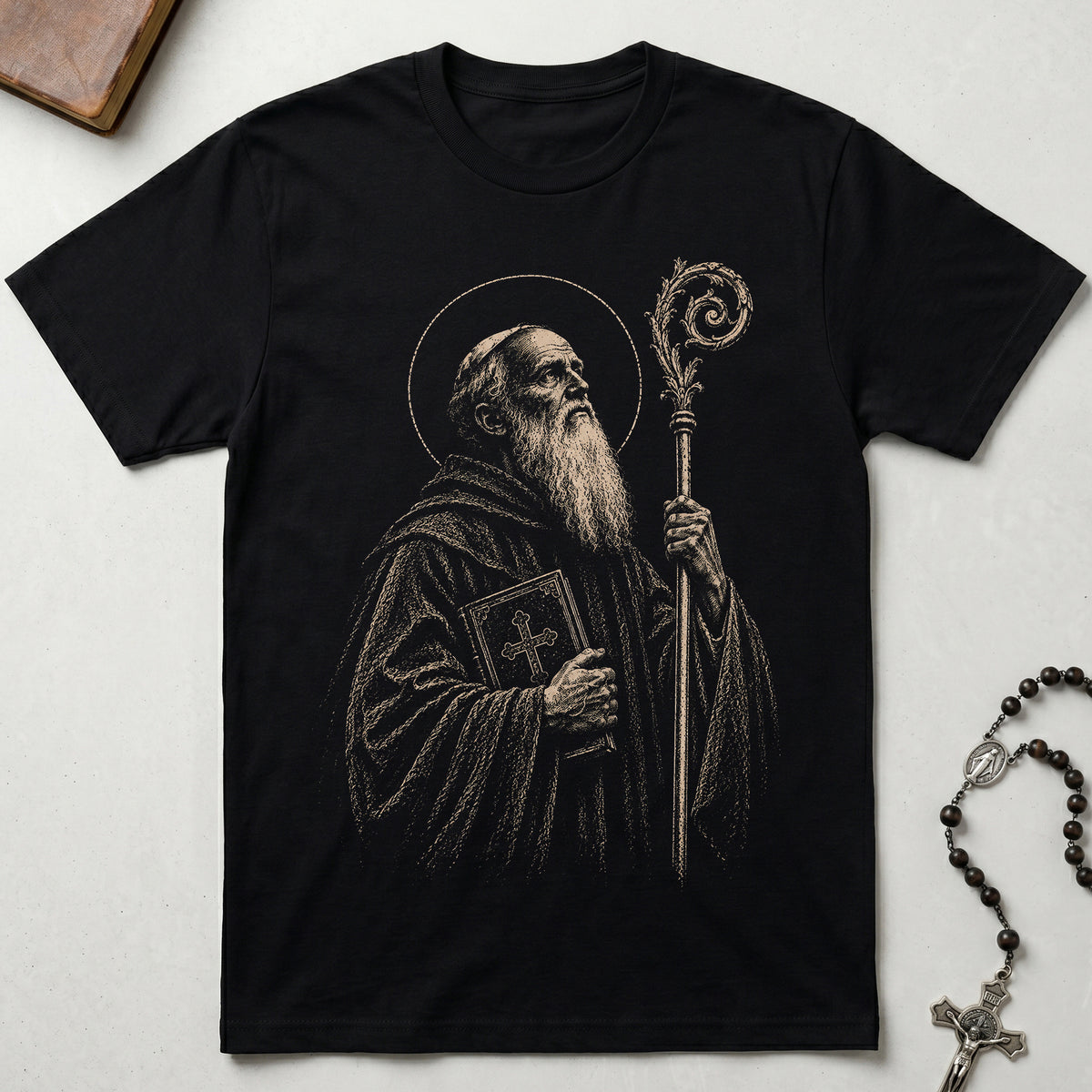 St. Benedict Monochrome T-Shirt