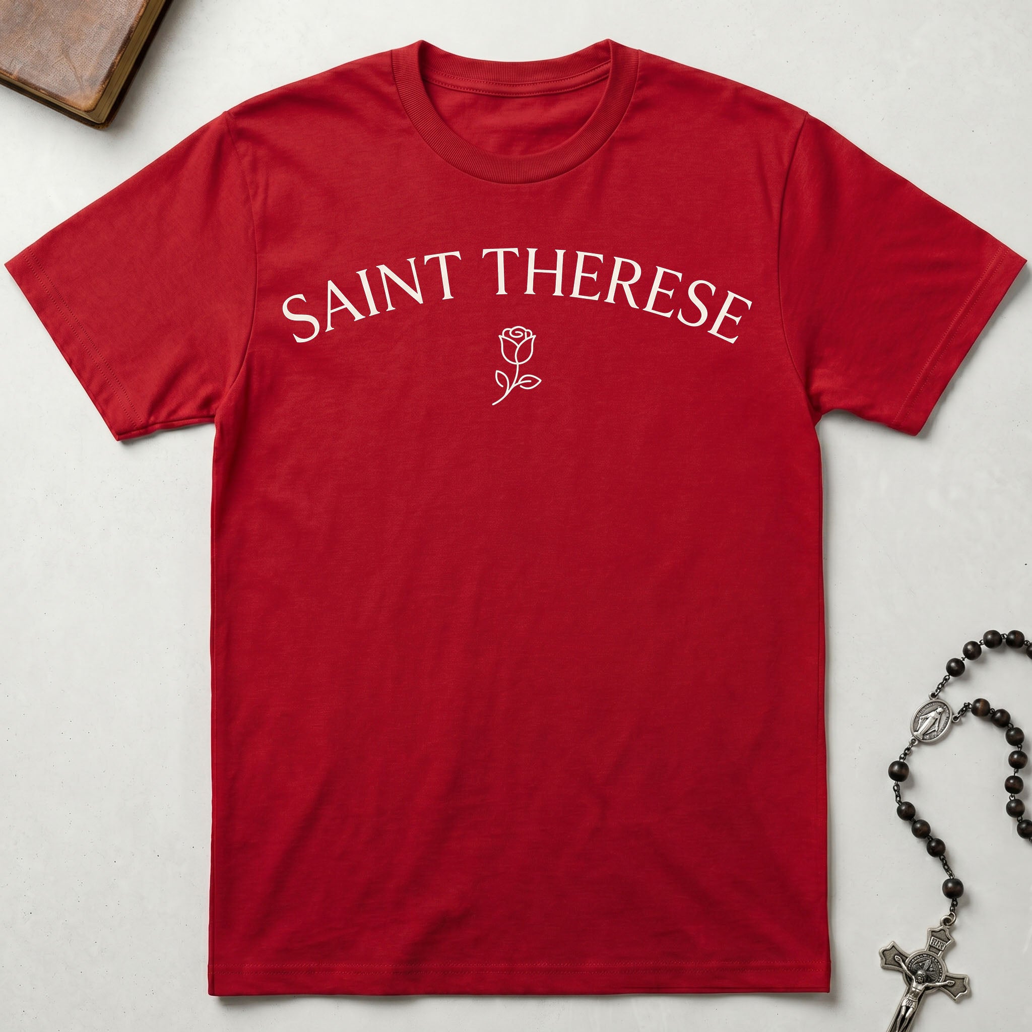 St. Therese Minimalist Rose T-Shirt